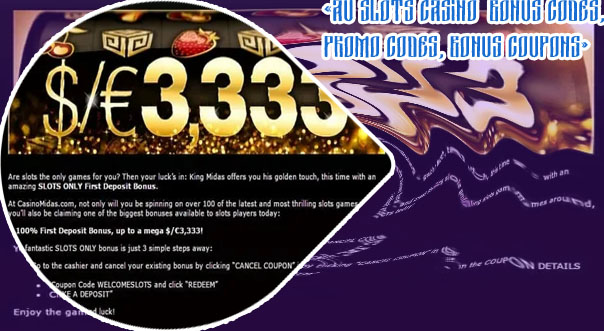 Au slots deposit bonus code